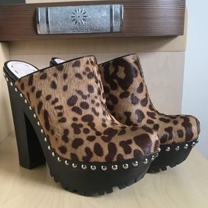 Miu Miu Leopard Print Platform Shoes
